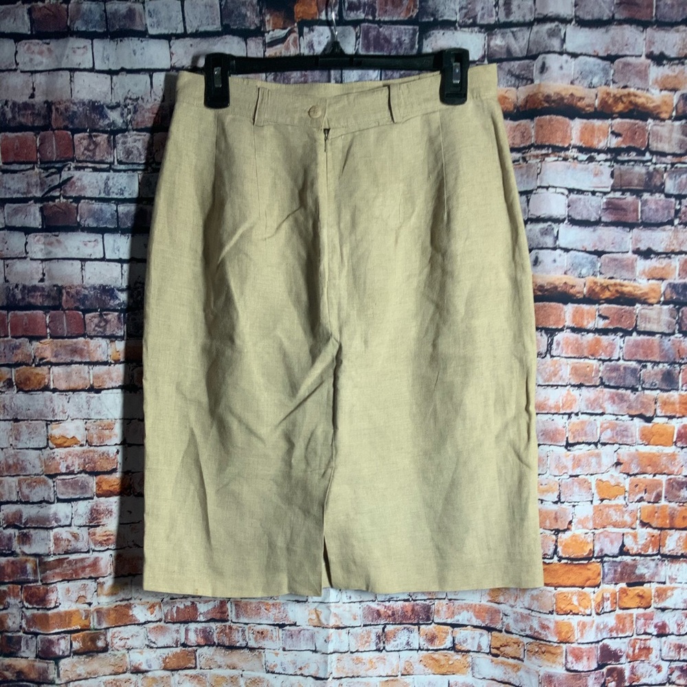 Rafaella Belted Casual Linen Skirt